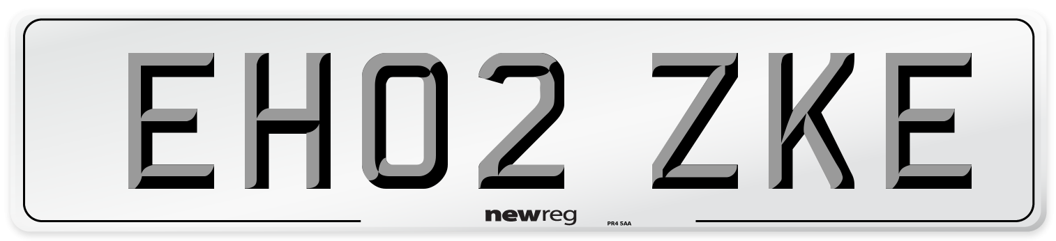 EH02 ZKE Number Plate from New Reg